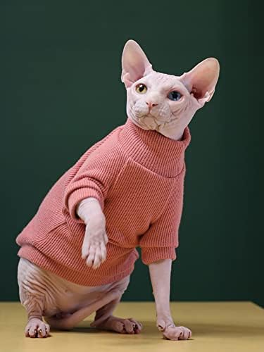 Џемпери за мачки за мачки само есенски зимски моден пуловер цврсти меки џемпери со ребравишта, желка за миленичиња за миленичиња за џемпери