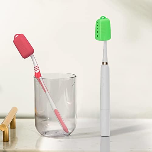 8 пакувања капаци на четка за заби, силиконски четкички за заби ги опфаќа капачињата за електрична четка за заби и рачен Totthbrush