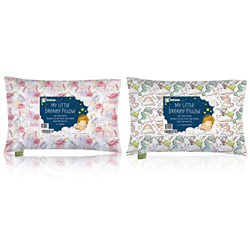 Keababies Toddler Pillow со перница - 13x18 меки органски памучни перници за девојчиња - основни работи за расадници за мали деца