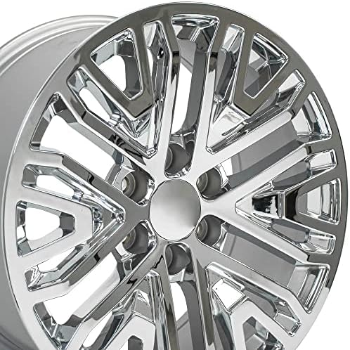 OE Wheels LLC 20 инчи бандажи одговара на Chevy Silverado Tahoe Sierra Yukon Escalade Silverado CV37 20x9 Rim Chrome Hollander 5906 Set