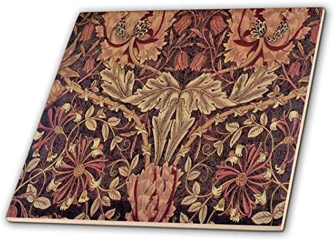 3Д роза слика на Вилијам Морис Браун и Праска Керамичка плочка од шема на орли помине, повеќебојни