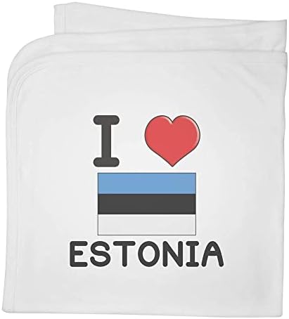 Азиеда „Ја сакам Естонија“ памучно бебе ќебе / шал