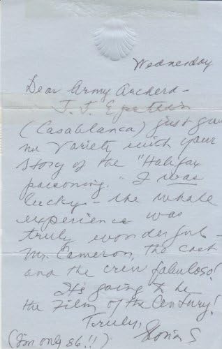 ГЛОРИЈА СТЈУАРТ потпиша ракописно писмо До Арм Арчерд