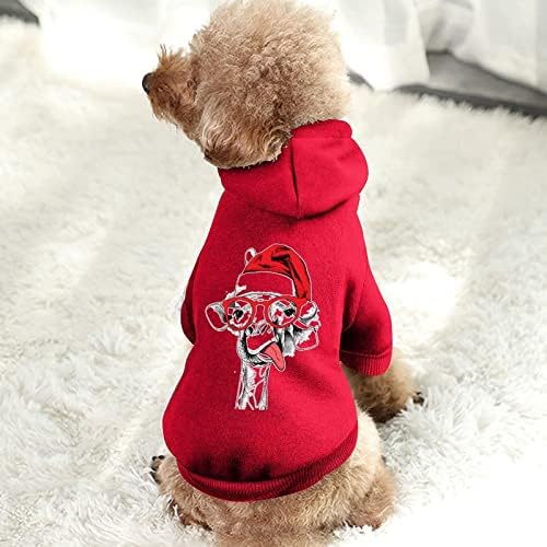 Смешно Божиќно куче едно парче кошула трендовски костум за кучиња со додатоци за миленичиња со капа