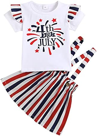 10 Годишна Облека Облека За Девојчиња За Денот На Независноста2 Парчиња Облека Комплет Слатки Работи За Бебиња