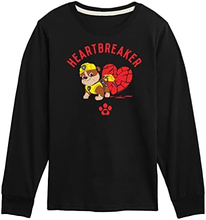 Хибридна облека - Патрола на шепа - срцев удар на в Valentубените - Графичка маица со долги ракави за млади и млади