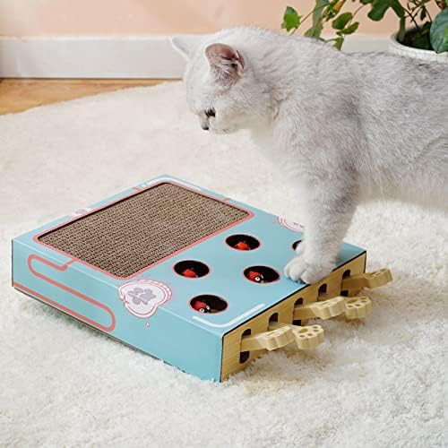 Интерактивни играчки за мачки Augegel, играчки за збогатување за мачки во затворен простор, размачкана играчка со мол со гребење, пролетни