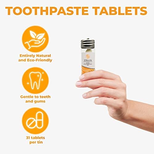 Таблети за паста за заби и сет на заби-промовира светли, бели, здрави заби 30 метри пченка од пченка, вклучен, еколошки, белење