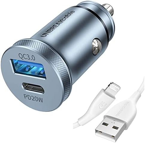 Нераскинлив USB C CAL CALGER 38W Брзо полнење [All Metal] PD & QC 3.0 Dual Port + 3,3ft iPhone Chable Cable Cable Cable - [C89