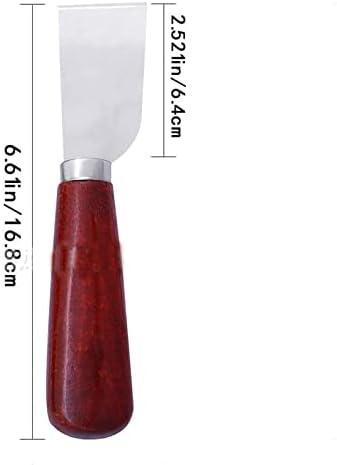 Професионален нож за сечење кожа со дрвена рачка Протеовна удобна кожна занаетчиска алатка за кожа за кожни работи за работа