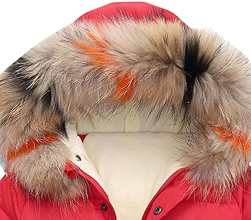 DCJSGVYS TOMDLER Девојки момчиња деца зимски долги ракави волна јака памучна палто јакна за облека за бебиња, цврст скијачки палто деца