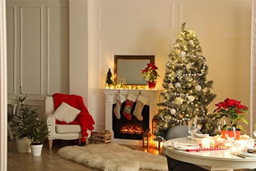 Богатства на Каролина KJ1185CS црвени снегулки празник Божиќ Шнаузер Божиќно порибување, камин виси чорапи Божиќна сезона забава