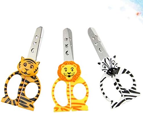 Kesyoo 3 парчиња деца занаетчиски ножици за животни повеќенаменски канцелариски ножици за шиење занаетчиски проекти за сечење