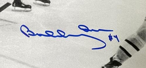 Боби Ор го потпиша Бостон Бруинс Летечки гол 8x10 Фото GNR - Автограмирани фотографии од NHL