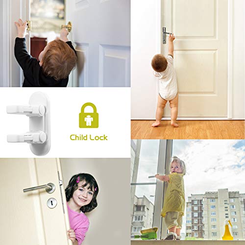 4 Пакувајте го заклучувањето на рачката на вратата на вратата, спречете ги мали деца да отвораат врати. Дизајн на системот за двојно заклучување.
