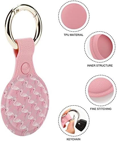Розова Фламинго Носителот За Airtag Клуч Прстен Tpu Заштитни Случај Покритие Локатор Таг За Паричник Багаж Миленичиња