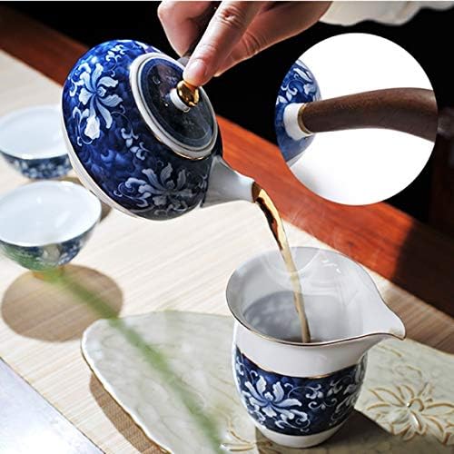 JYDQM 8PCS Рачно изработена порцеланска глазура во боја чај сет за здравствена состојба, чај со чаши за кафе и кафе чаши за кафе и