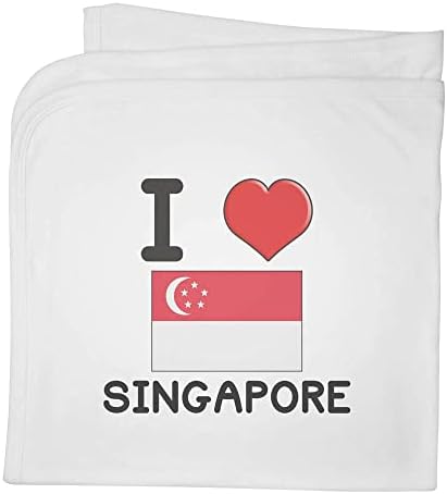 Азиеда „Јас го сакам Сингапур“ памучно бебе ќебе / шал