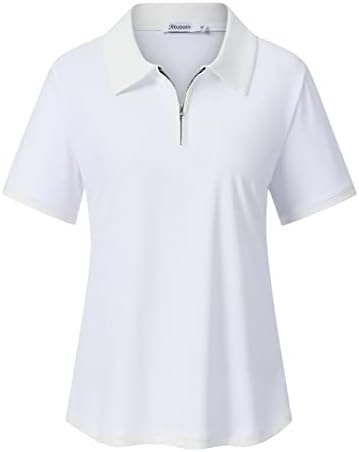 Којоин женски голф Поло кошули со кратки ракави патент атлетски тениски кошула влага за губење спортски активни врвови на врвови