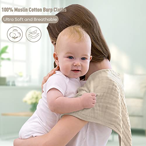 Yoofoss muslin burp крпи за бебе 10 пакувања памучни бебиња за бебиња за момчиња девојчиња големи 20''x10 '' Супер мека и апсорбирана