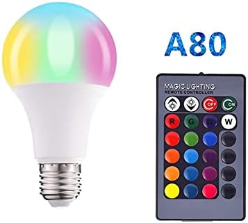 Maotopcom Осветлување E27 RGB + БЕЛИ LED Светилки Со Далечински Управувач, A80 Dimmable 150w Еквивалент, 16 Бои Менување На Сијалицата