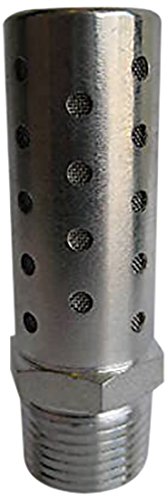Mettleair SHF-N02 пневматски придушувач со висок проток, не'рѓосувачки челик, 1/4 NPT