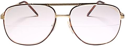 Гроздобер 90 -ти 80 -ти бифокални леќи на плоштад злато читач 1,00 очила за читање