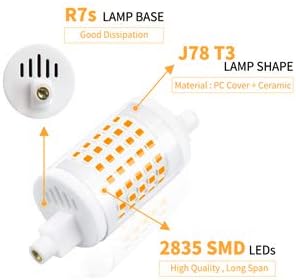 Luxvista Dimmable R7S LED Сијалица J78 T3 LED Сијалица, 10w J78 Сијалица, 78mm J-Тип Светилки За Таванот Светлина Подни Ѕидни Светилки Безбедносни