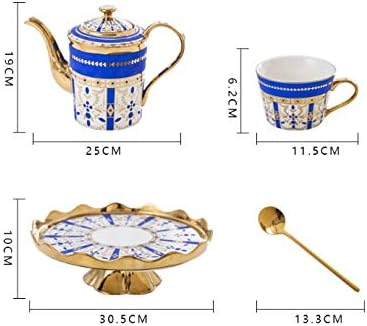 Lkyboa керамички чаши за кафе и тенџере поставено појадок млеко чај чај со ротаторски сад за пијалоци 8 парчиња Еко-пријателски