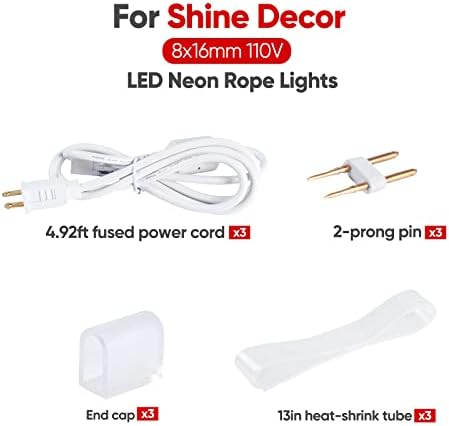 Производи за пакети за пакети со пакет со бел 30м/98,4ft LED LED Neon Rope Lights Kit