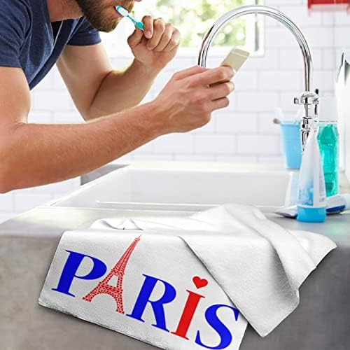 Loveубов срце и Париз Ајфелова кула рачни крпи лице и миење на телото меки меки за миење садови со слатки печатени за кујна