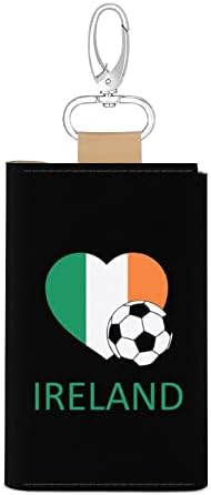 Љубовта Ирска Фудбал Кожа Клуч Случај Преносни Картичка Носителот Паричник Торби Со Клучни Куки За Мажи Жени