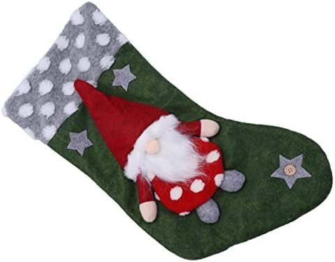 Homoyoyo безличен старец Божиќно порибување, виси Дедо Мраз Дедо Мраз Клаус, виси порибување декоративни чорапи за подароци Божиќни