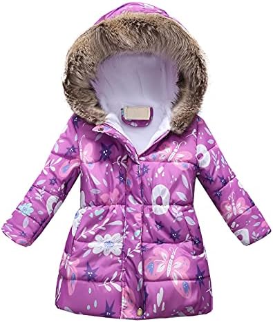 Бебешки деца девојки зимска густа топла качулка ветровотно палто за надворешна облека облека за облека мало девојче зима