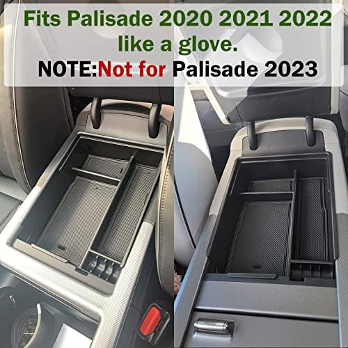 Организатор на конзола Tacorbo Center Компатибилен со Hyundai Palisade 2020 2021 2022 додатоци, фиока за вметнување на потпирачи