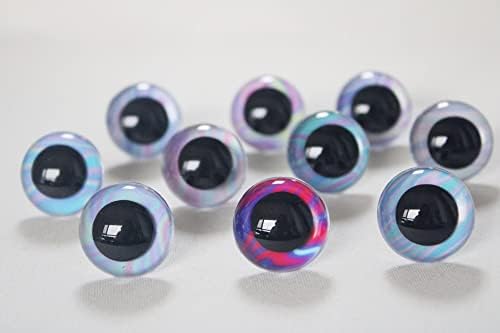 Huongjojo 40pcs нови освежувачки очи 13мм-28мм сјај околу јасни очите за безбедност на играчките+ мијалник за волна DIY ученици наоди-H10a-