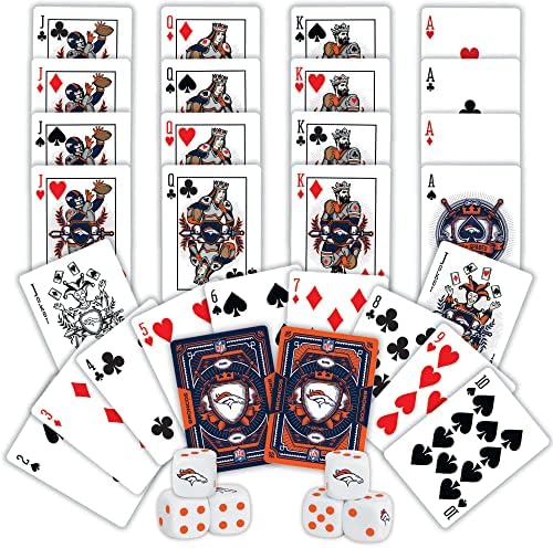Ремек-Дела Игра Ден-Нфл Денвер Бронкос 2-Пакет Карти за Играње &засилувач; Генерал Пакет-Официјално Лиценциран Сет За Возрасни И Семејство