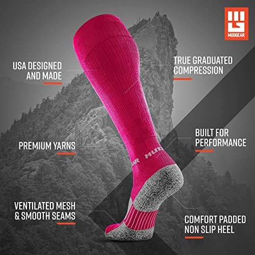 Mudgear повеќе должина патека што работи на чорап пакет - 1 пар премија високи чорапи за компресија + 2 пара четвртина должина