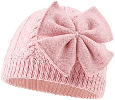 Зимска топла плетена бебешка капа за девојки памук наредени девојчиња за новороденчиња, капачиња есен симпатична лак класика девојки beanie