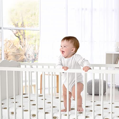 Слатка Jојо дизајнира бело и кафеаво бохо сонце или девојче опремено креветче за креветче или расадник за кревет за деца - расадник