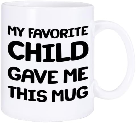 Подароци за ден на мајки за мајка од ќерка син деца деца, 11oz моето омилено дете ми ја даде оваа кригла, новини смешни чаши за кафе, идеи за