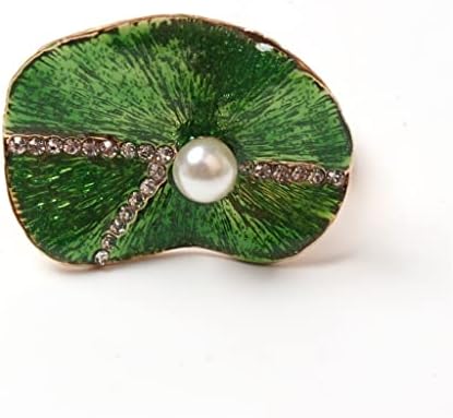 N/A 12 парчиња салфетка тока креативна дијамант зелена лотос лисја од салфетка прстен бисер лисја за украсување устата прстен