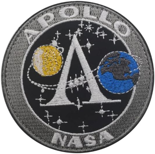 Програма на НАСА Аполо Програма ракетна тактичка амбалажа извезени закрпи за закрпи морал тактика воена вез за печ -кука и јамка
