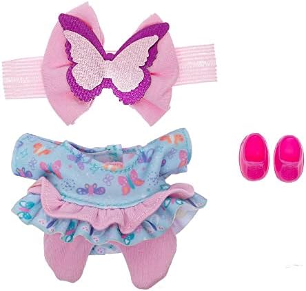 Симпатична сина пеперутка, облечена во мотив и комбинезон, со розова панделка и чевли за бебиња за бебиња од ksimerito од Ciptoller