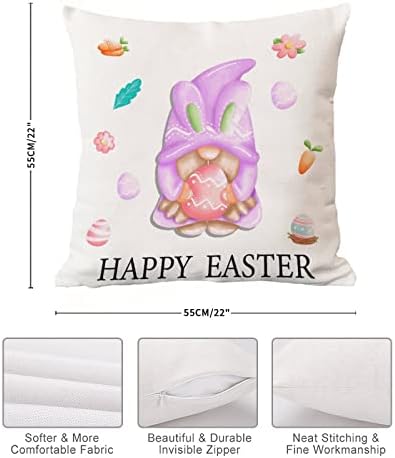 Велигденски гноми Велигденски фрлање перница за перници, симпатична зајак перница за зајаци, добредојде на пролет цветни перничиња, плоштад