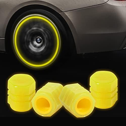 Vargtr 4 парчиња гуми за гуми на гуми, безбројни лесни гуми на гуми, матични капаци, универзални флуоресцентни капачиња за притисок на гуми
