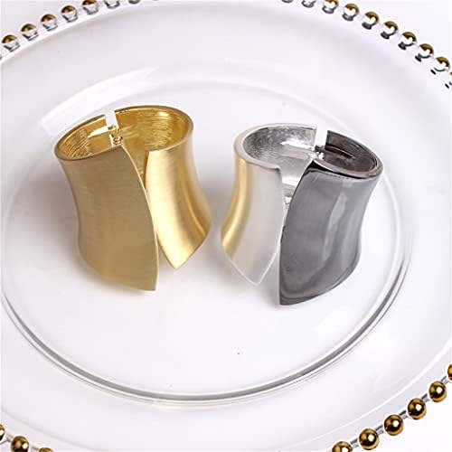 Ganfanren 6pcs вечера тока крпа прстен метална салфетка тока декорација маса салфетка прстенеж за јадење прибор за украси