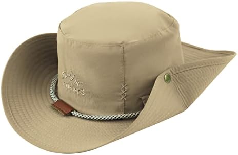 Muryobao Mens Sun Hat летен УВ заштита Широки корпи за корпи водоотпорна капа за риболов за пешачење градина сафари