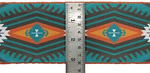 Iba IndianBeautifulart Green Aztec kilim ткаенина чипка облекување Дипион Трим лента печатена чипка за шиење од 9 дворови 2 инчи