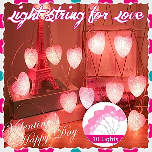 Guolarizi Valentines долга тема од 1,5 метри Loveубов оперирана на отворено светла батерија 10 домашни светла Декорации светла за ден во